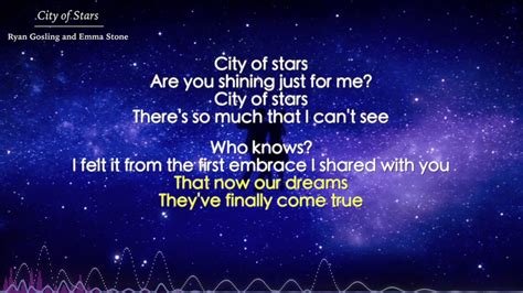 la la land song lyrics city of stars|City Of Stars Lyrics by Ryan Gosling .